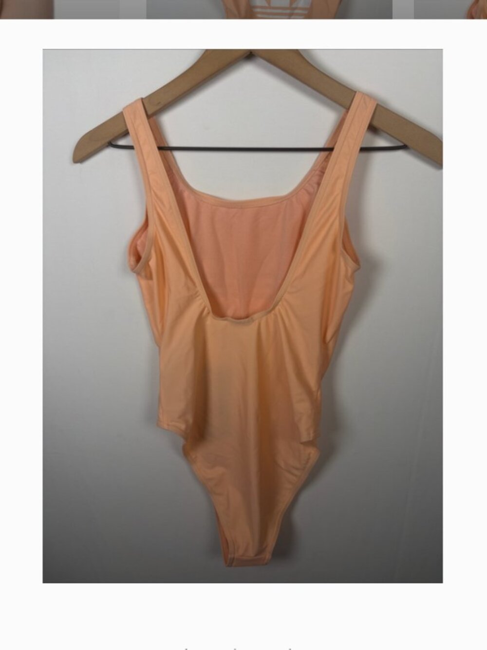 ADIDAS NEW Trefoil Logo One Piece Peachy Dusty Pink Swimsuit size small - Picture 3 of 7